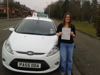 Dr. Helen Bradshaw proudly holding her Pass Certificate after passing first time today.  A great achievement especially as due to work commitments most lessons have been in the dark.  Often the best drivers learn in the dark. 12th February 2013....