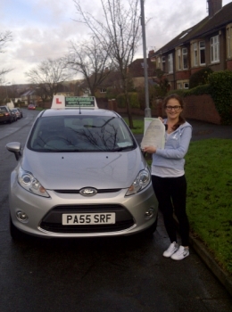 Anna proudly holding her Pass Certificate. Congratulations on passing today.  A great result after test was cancelled due to snow. I enjoyed the drive in the back.  Looking forward to seeing you for Pass Plus. Well done it was a greater challenge than most with English not being your first language. 08.02.2013....