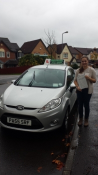 Georgia McCarthy proudly holding her Pass Certificate after passing her test today. A great result well deserved with hard work and plenty of private practice.  The examiner complimented her on a nice safe drive with few driver faults.  Hope to see you for Pass Plus.  Congratulations and well done again.  Sarah 1st November 2013....