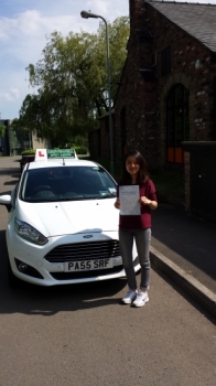 Jennifer Son proudly holding her Pass Certificate after passing her Driving Test today.  An excellent drive with only one driver fault.  You did really well fitting driving lessons in around studying and all your other interests.  Congratulations and well done again.  Hope to see you for Pass Plus.  Enjoy your driving and keep safe.  Sarah 6th June...