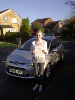 Proudly holding her Pass Certificate.  I really enjoyed the safe drive in the back.  Enjoy your Pass Plus next. NOVEMBER 2012...