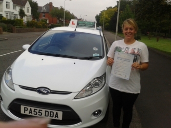 Marcie Richards proudly holding her certificate after passing her test today with an excellent drive and only driver fault.  You did really well fitting in lessons with your working hours and mastering those manoeuvres.  Well done and congratulations again.

Enjoy safe driving. Salvina & Sarah 4th September 2013....